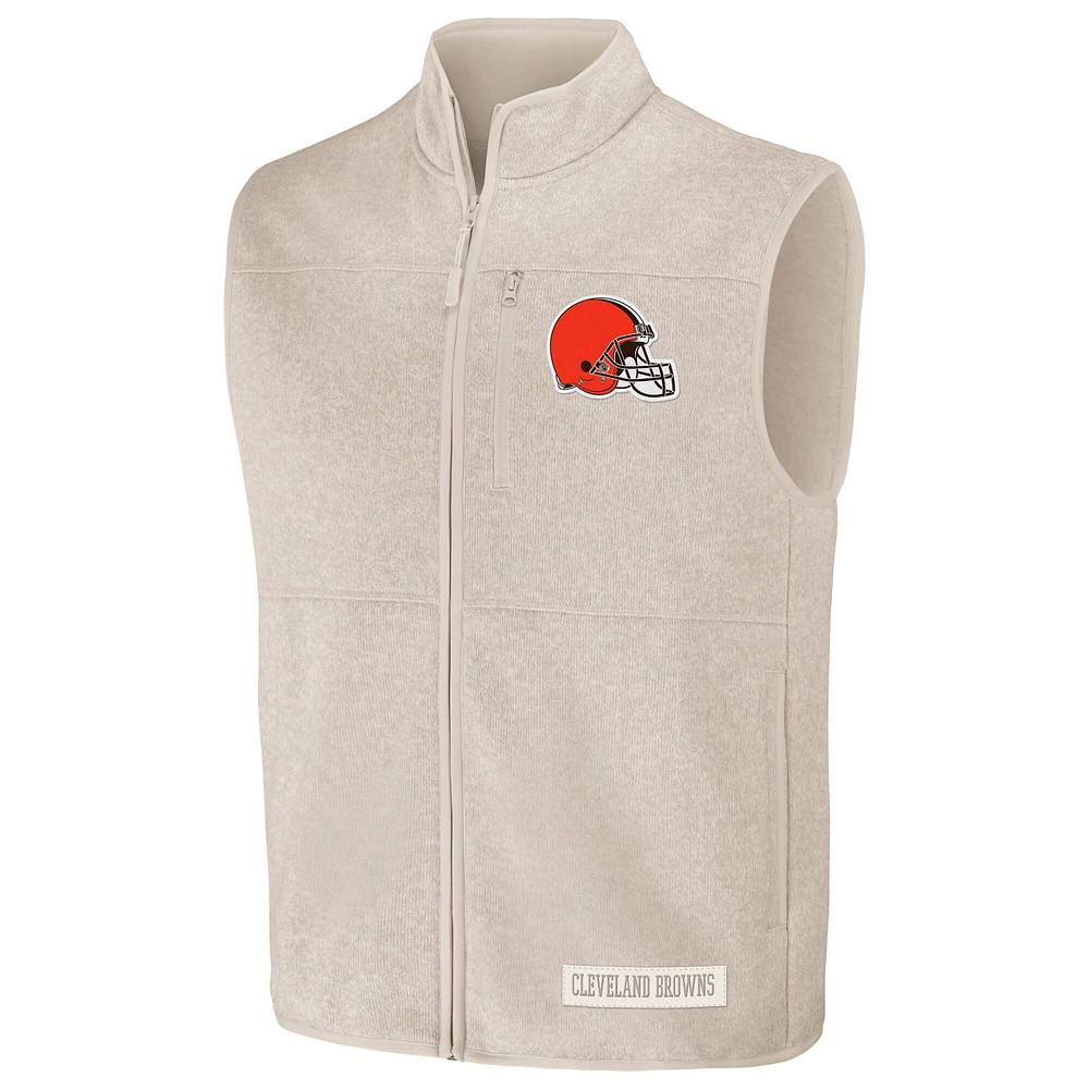 Gilet zippé pour homme de la collection NFL x Darius Rucker Fanatics Oatmeal Cleveland Browns