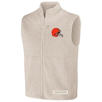 Gilet zippé pour homme de la collection NFL x Darius Rucker Fanatics Oatmeal Cleveland Browns
