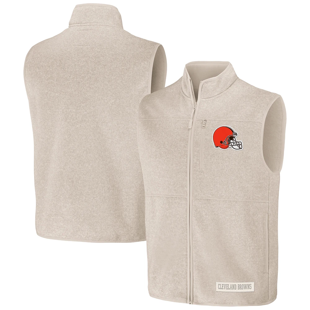Gilet zippé pour homme de la collection NFL x Darius Rucker Fanatics Oatmeal Cleveland Browns