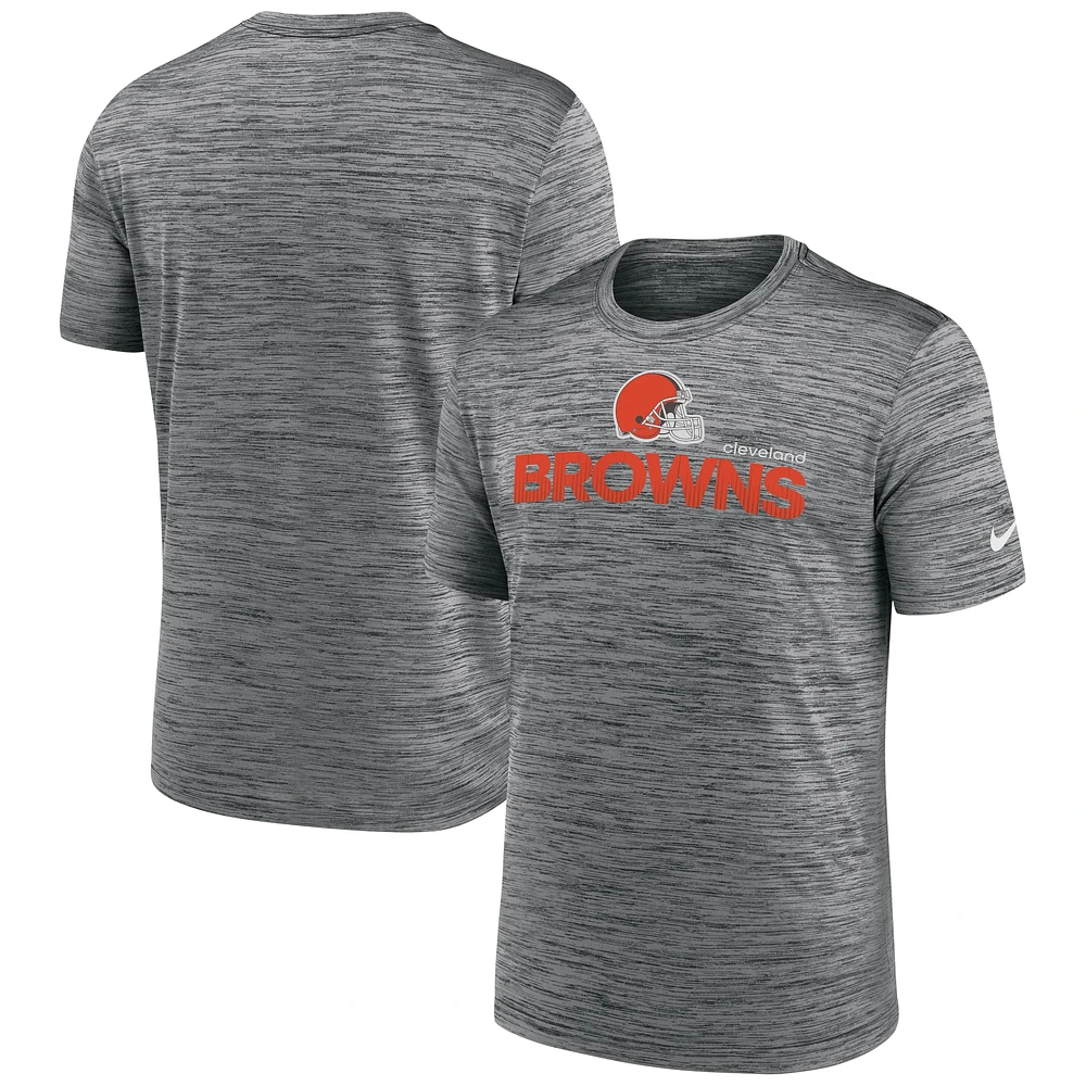 T-shirt Nike anthracite Cleveland Browns Blitz Velocity Modern Performance pour homme