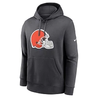 Men's Nike Anthracite Cleveland Browns Club Logo Pullover Hoodie