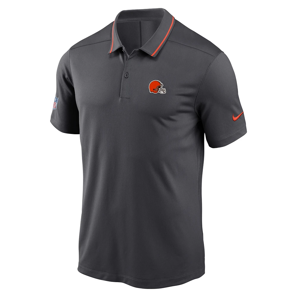 Polo Nike Anthracite Cleveland Browns Sideline Victory Performance pour homme
