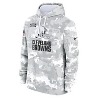 Men's Nike Arctic Camo Cleveland Browns 2024 Salute to Service Club Fleece Pullover Hoodie