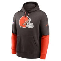 Men's Nike Brown Cleveland Browns 2024 Sideline Club Pullover Hoodie