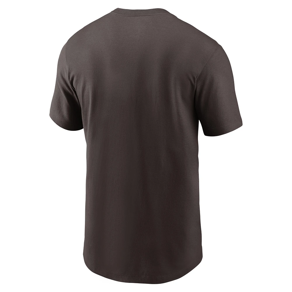 Men's Nike Brown Cleveland Browns Essential Blitz Lockup T-Shirt