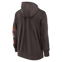Men's Nike Brown Cleveland Browns Primetime Club Full-Zip Hoodie