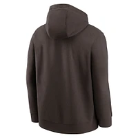 Men's Nike Brown Cleveland Browns Rewind Club Logo Pullover Hoodie