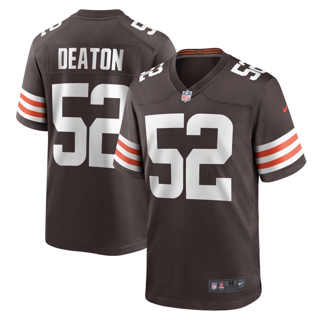 Maillot Nike Dawson Deaton Brown pour homme, joueur de match des Cleveland Browns