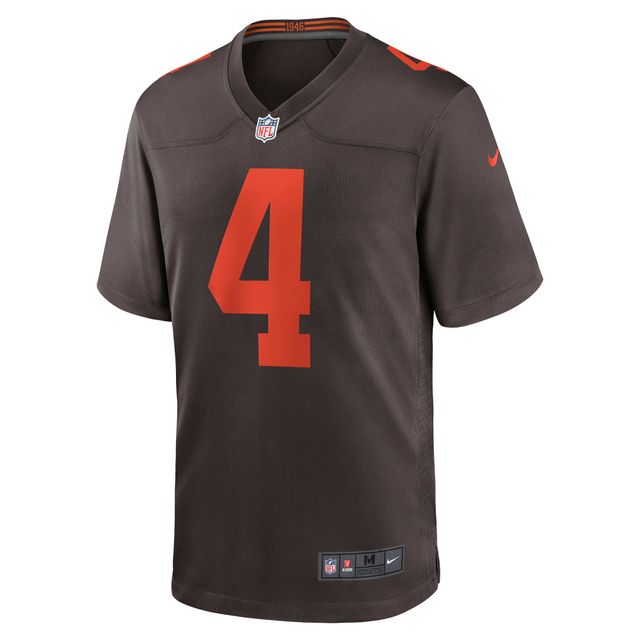 Maillot de match alternatif Nike Deshaun Watson pour hommes, marron, Cleveland Browns