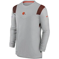 Men's Nike Gray Cleveland Browns Sideline Player UV Performance Long Sleeve T-Shirt