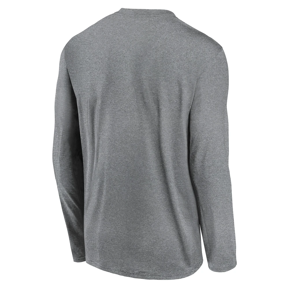 Men's Nike Heather Gray Cleveland Browns Icon Legend Performance Long Sleeve T-Shirt