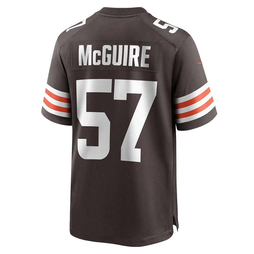 Maillot de match l'équipe Nike Isaiah McGuire marron des Cleveland Browns pour hommes