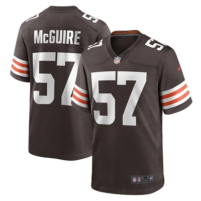 Maillot de match l'équipe Nike Isaiah McGuire marron des Cleveland Browns pour hommes