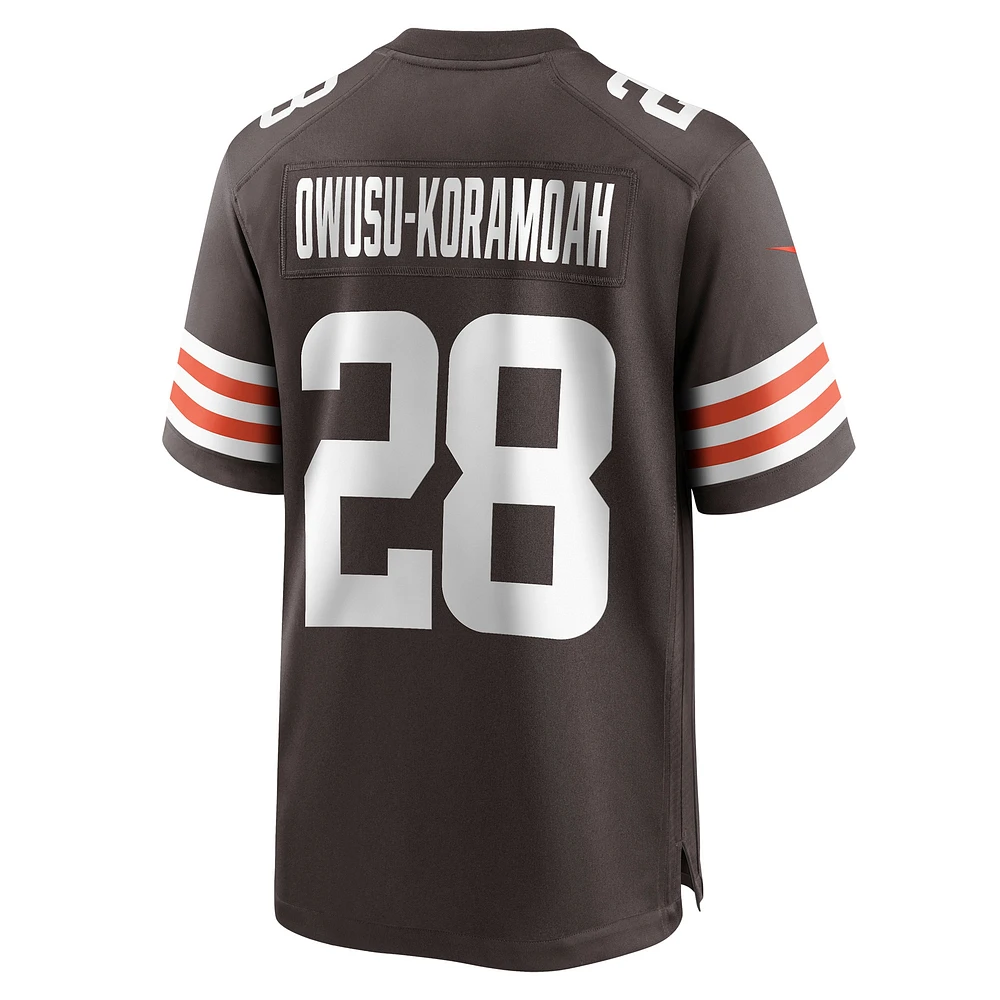 Men's Nike Jeremiah Owusu-Koramoah Brown Cleveland Browns Game Player Jersey