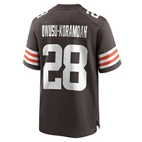 Men's Nike Jeremiah Owusu-Koramoah Brown Cleveland Browns Game Player Jersey
