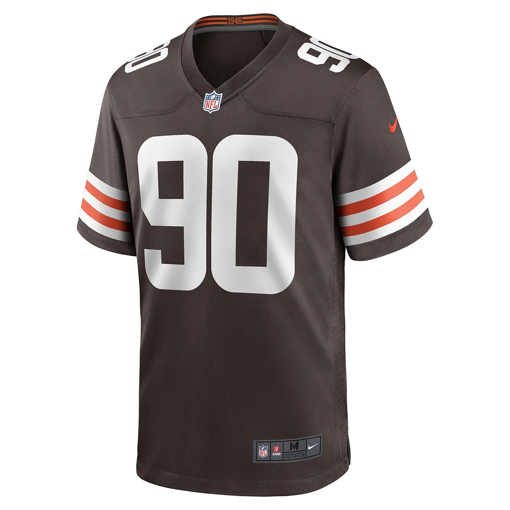 Men's Nike Maurice Hurst Brown Cleveland Browns Game Player Jersey