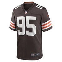 Men's Nike Myles Garrett Brown Cleveland Browns Game Jersey