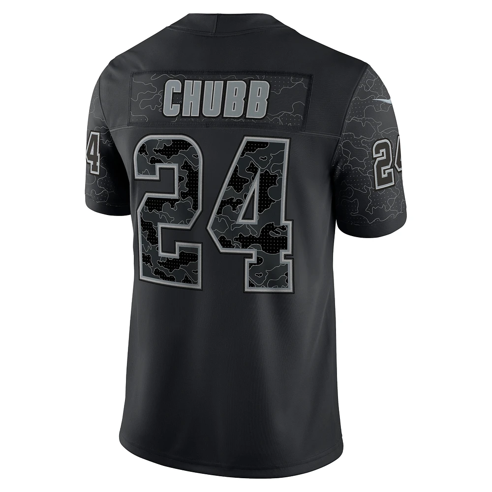 Men's Nike Nick Chubb Black Cleveland Browns RFLCTV - Limited Jersey
