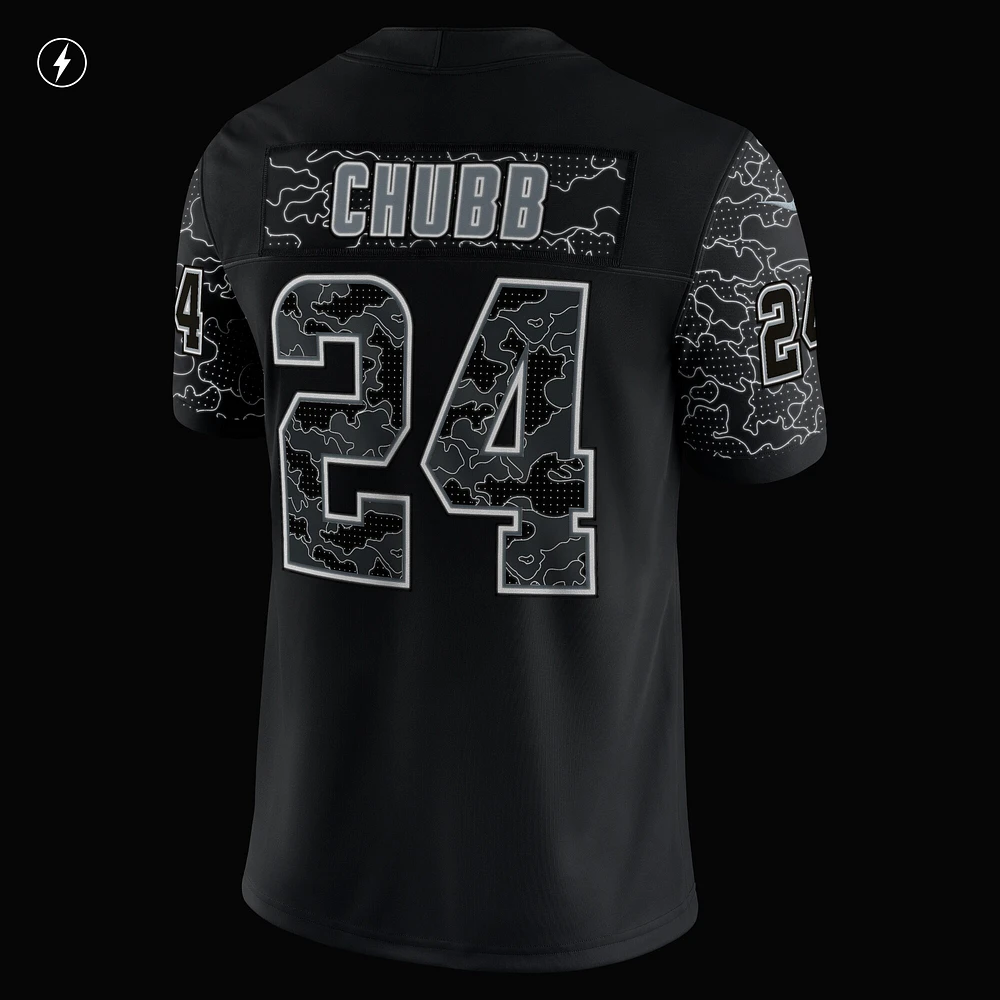Men's Nike Nick Chubb Black Cleveland Browns RFLCTV - Limited Jersey