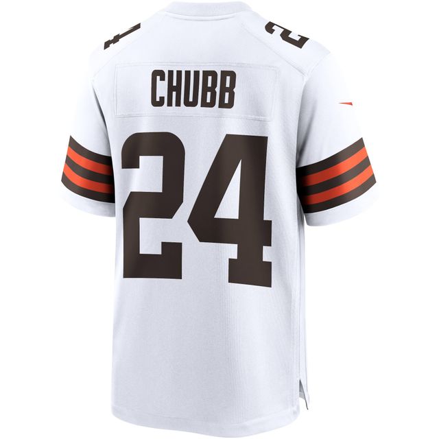 Maillot de match Nike Nick Chubb pour hommes, blanc, Cleveland Browns