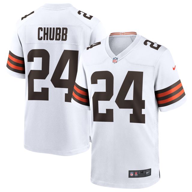 Maillot de match Nike Nick Chubb pour hommes, blanc, Cleveland Browns