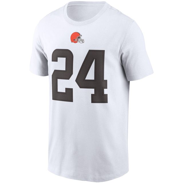 T-shirt Nike Nick Chubb pour hommes, blanc, nom et numéro du joueur des Cleveland Browns
