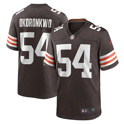 Maillot de joueur match Nike Ogbonnia Okoronkwo pour hommes, marron, Cleveland Browns