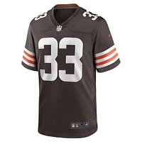 Maillot de match l'équipe Nike Ronnie Hickman marron des Cleveland Browns pour hommes