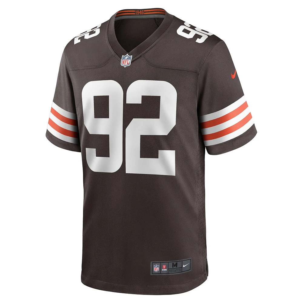 Maillot de match l'équipe Nike Sam Kamara pour hommes, marron, Cleveland Browns