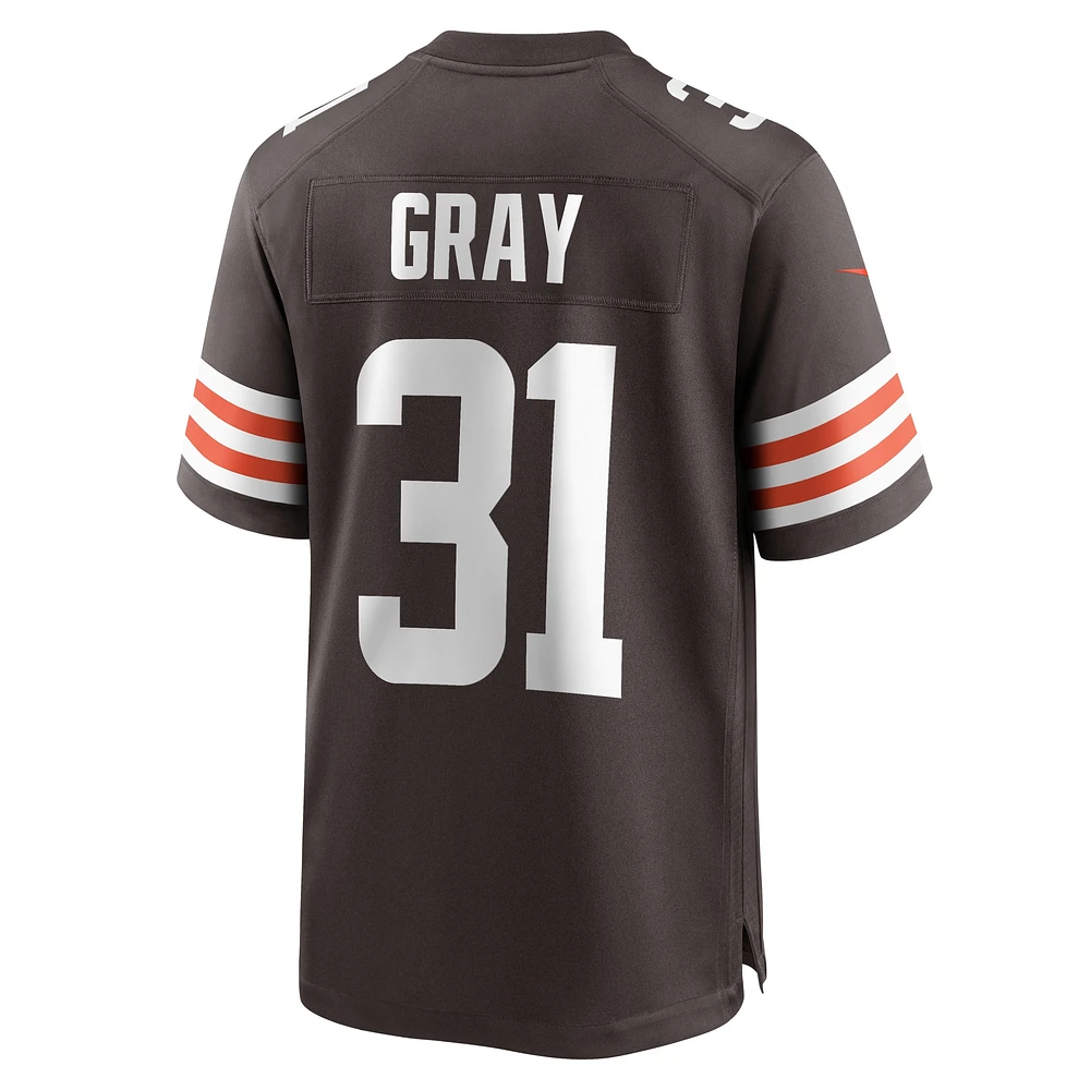 Men's Nike Vincent Gray  Brown Cleveland Browns Team Game Jersey