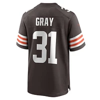 Men's Nike Vincent Gray  Brown Cleveland Browns Team Game Jersey