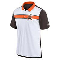 Men's Nike  White/Brown Cleveland Browns Rewind Pique Polo