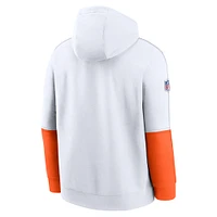 Men's Nike White Cleveland Browns  Throwback Logo Club Tri-Blend Pullover Hoodie