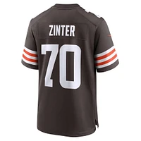Men's Nike Zak Zinter  Brown Cleveland Browns Team Game Jersey