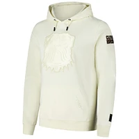 Men's Pro Standard Cream Cleveland Browns Triple Tonal Pullover Hoodie