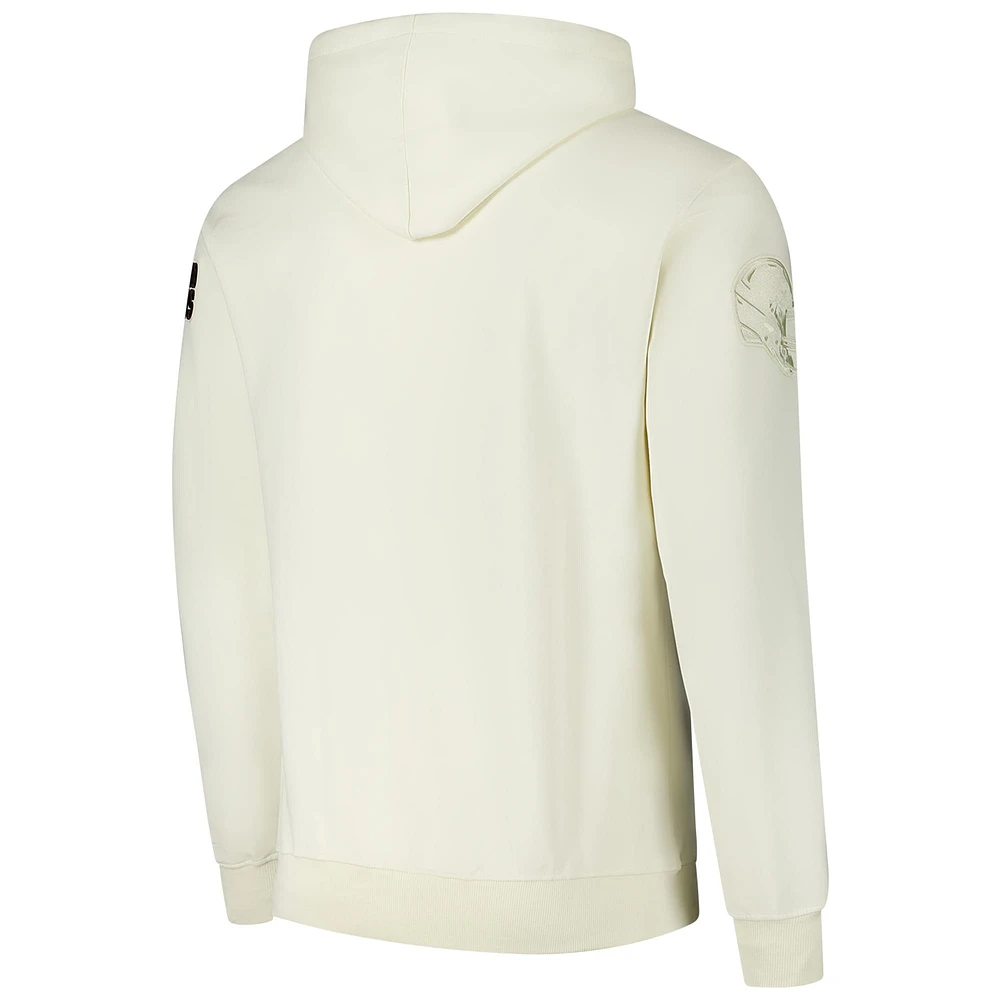 Men's Pro Standard Cream Cleveland Browns Triple Tonal Pullover Hoodie