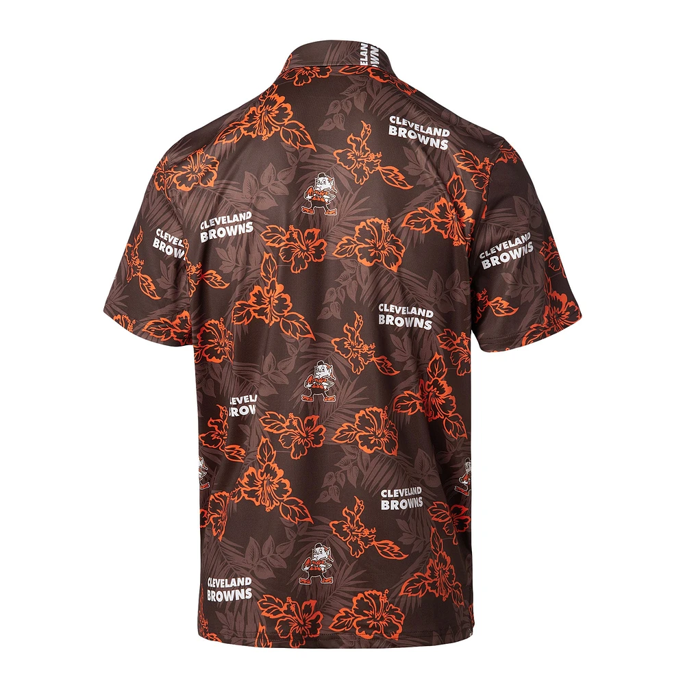 Men's Reyn Spooner Brown Cleveland Browns Throwback Pua Performance Polo