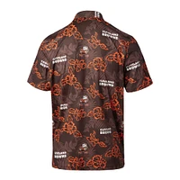 Men's Reyn Spooner Brown Cleveland Browns Throwback Pua Performance Polo
