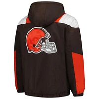 Men's Starter Brown/Orange Cleveland Browns Charger Half-Zip Pullover Jacket