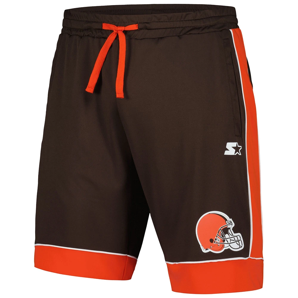 Short de mode préféré des fans Cleveland Browns Starter marron/orange pour hommes