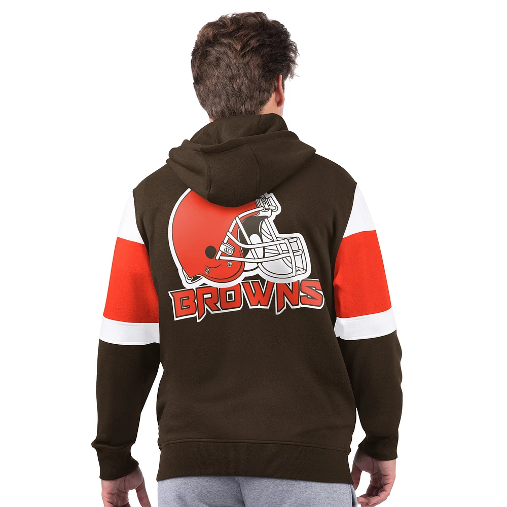 Men's Starter Brown Cleveland Browns Extreme Full-Zip Hoodie