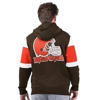 Men's Starter Brown Cleveland Browns Extreme Full-Zip Hoodie