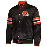 Men's Starter Brown Cleveland Browns Scout I Full-Snap Varsity Jacket