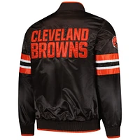 Men's Starter Brown Cleveland Browns Scout I Full-Snap Varsity Jacket