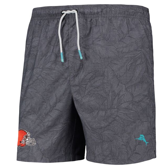 Maillot de bain Tommy Bahama pour homme noir Cleveland Browns Naples Layered Leaves