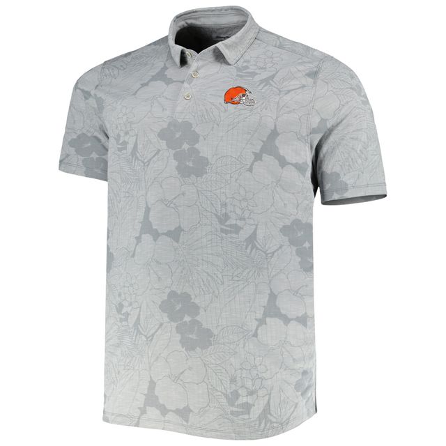 Polo Big & Tall Miramar Blooms des Cleveland Browns Tommy Bahama gris pour homme
