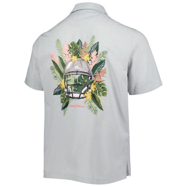 Chemise boutonnée pour homme Tommy Bahama Grey Cleveland Browns Coconut Point Frondly Fan Camp IslandZone