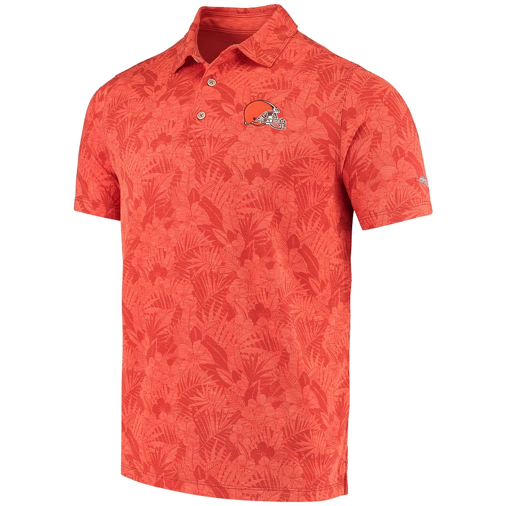 Men's Tommy Bahama Orange Cleveland Browns Sport Palmetto Palms Polo