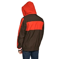 Men's Tommy Hilfiger Brown Cleveland Browns Gael Lightweight Half-Zip Pullover Hoodie Jacket