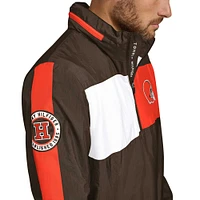 Men's Tommy Hilfiger Brown Cleveland Browns Gael Lightweight Half-Zip Pullover Hoodie Jacket